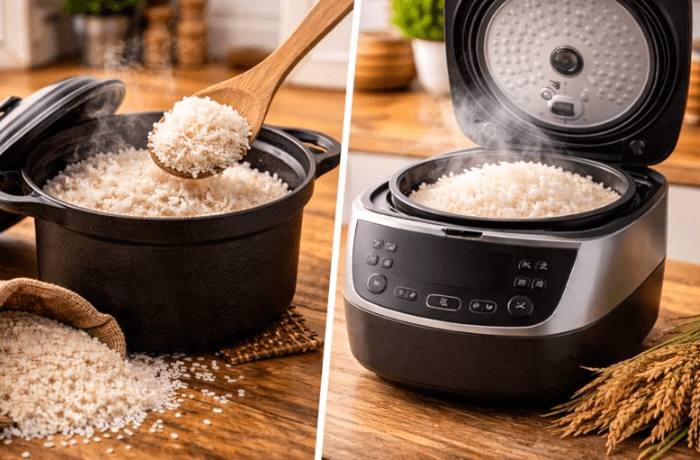 鍋炊きと電気炊飯器の違い