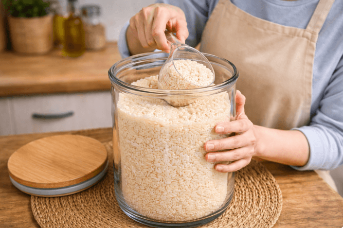 ガラス製は重い?お米を使い切るときの取り出し方