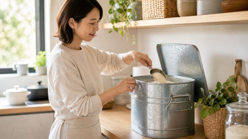 トタン米びつが向く人