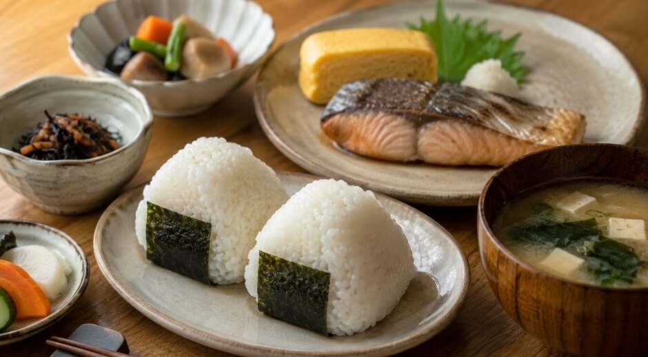 おにぎりや焼き魚など和食と相性がよいひとめぼれ米の食卓