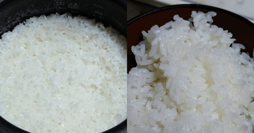 パールライスのお米の炊き上がりの様子