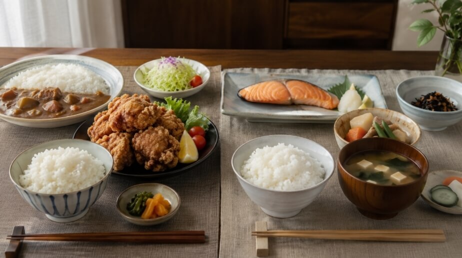 濃いめのおかずと和食で彩のきずなと彩のかがやきの合う料理を比較