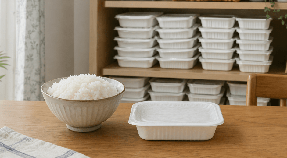 新之助パックご飯を常温保管してローリングストックするイメージ