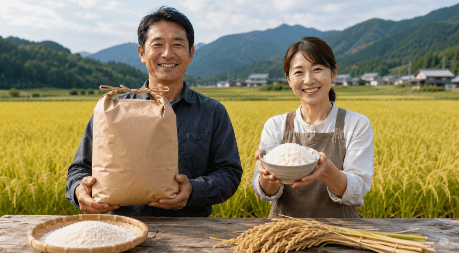 農家直送で山形県産つや姫を選ぶイメージ