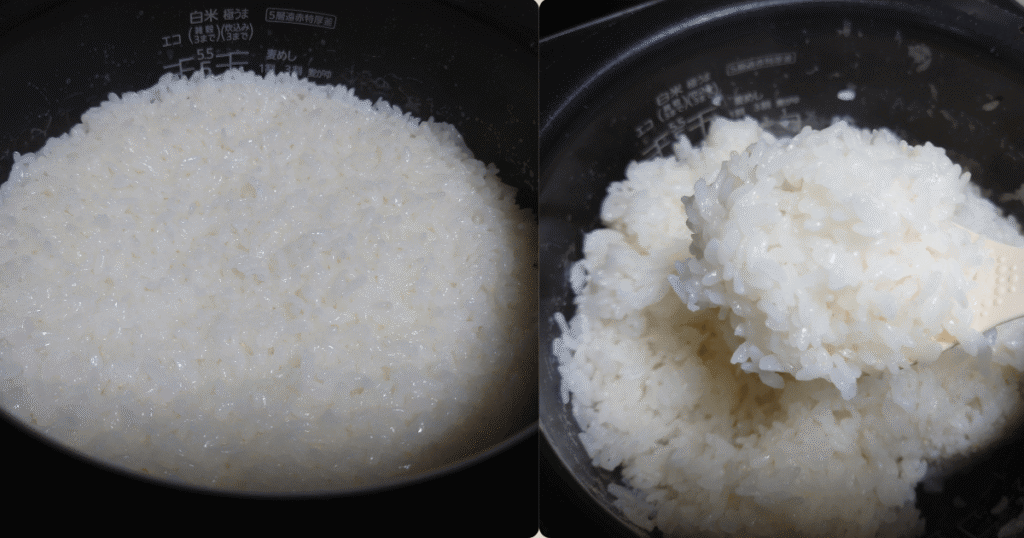 炊飯器で炊き上げた北海道産ゆめぴりかのツヤともちもちしたご飯