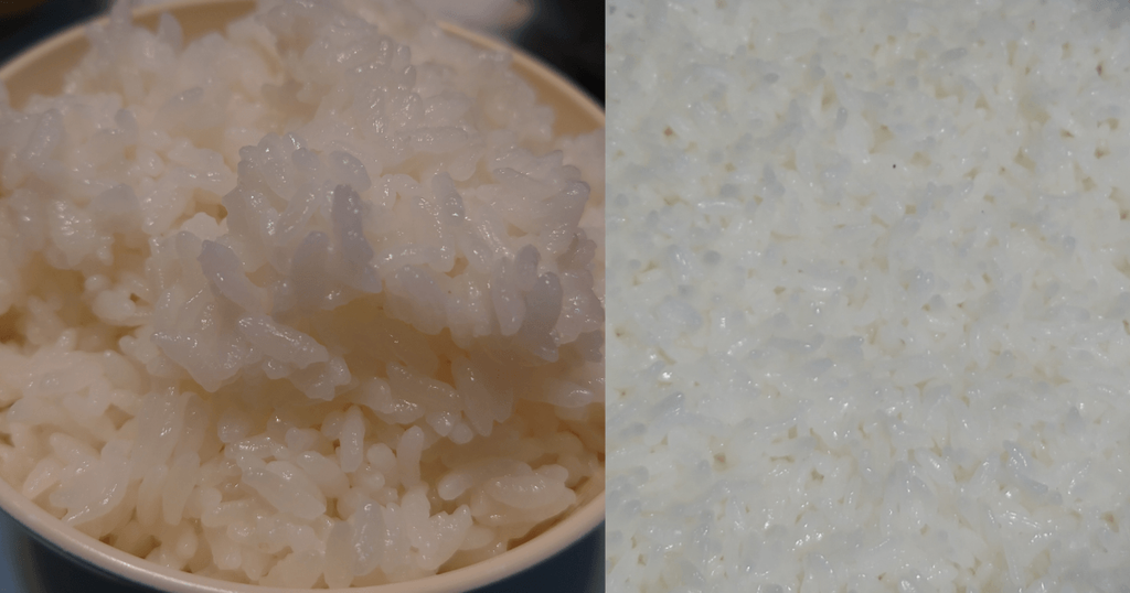 炊いたきらら397のご飯と粒の食感がわかるアップ写真