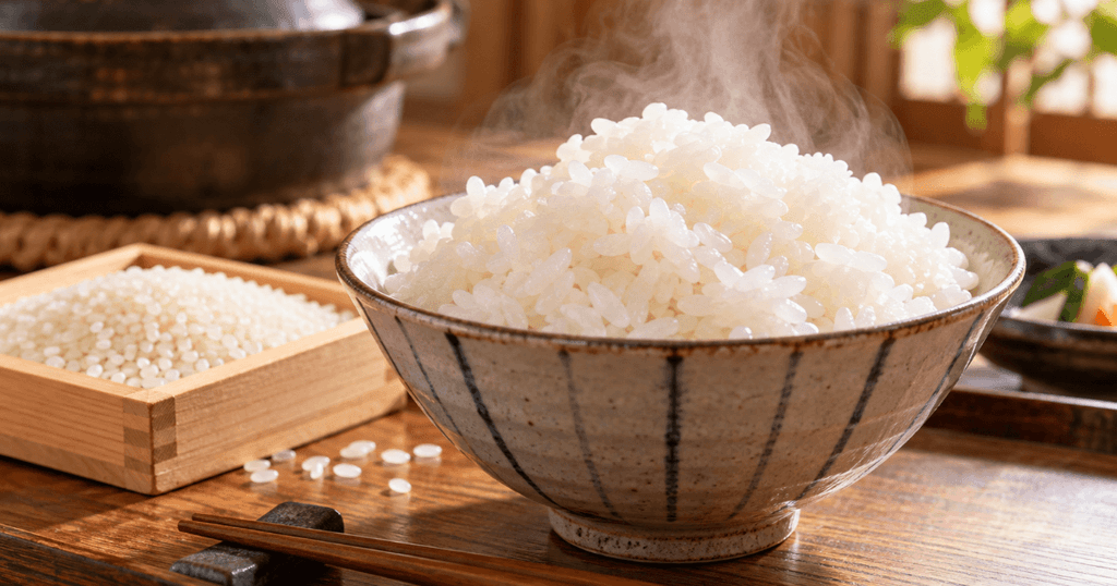 もちもちした食感をイメージした炊きたてのゆめぴりか