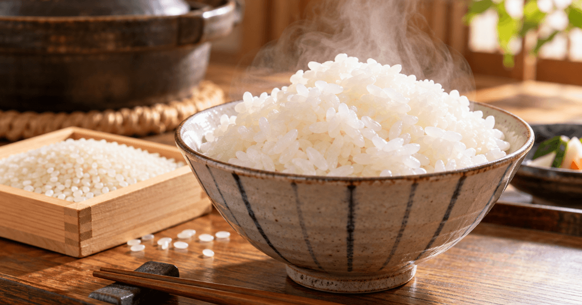 もちもちした食感をイメージした炊きたてのゆめぴりか